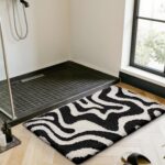 LUMI Non Slip Bathroom Rug Modern Aesthetic, Ultra Soft Absorbent Washable Bath ... - Image 5