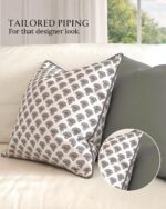 Jillien Harbor The Oliver Patterned Throw Pillow Cover–Blockprint Style Leaf Pil... - Image 3