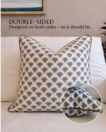 Jillien Harbor The Oliver Patterned Throw Pillow Cover–Blockprint Style Leaf Pil... - Image 4