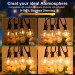 Outdoor String Lights,50ft with 27 Dimmable G40 LED Shatterproof Clear Bulbs UL ... - Image 5