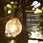 Outdoor String Lights,50ft with 27 Dimmable G40 LED Shatterproof Clear Bulbs UL ... - Image 6
