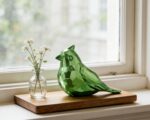 Green Bird Figurine, 4 inch Shiny Metallic Green Decor for Shelf Table, 7 Colors... - Image 3