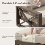 UDPATIO Aluminum Patio Furniture Set, Faux Wood Grain Modern Outdoor Furniture, ... - Image 3