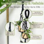 Nomylunota Macrame Plant Hanger with Boho Beads Handmade Hanging Planter Crochet... - Image 4