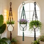 Nomylunota Macrame Plant Hanger with Boho Beads Handmade Hanging Planter Crochet... - Image 6