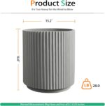 Heyzier Round Concrete Planter Outdoor Indoor, Large Cement Plant Pots for Flowe... - Image 3