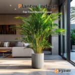 Heyzier Round Concrete Planter Outdoor Indoor, Large Cement Plant Pots for Flowe... - Image 4