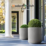 Heyzier Round Concrete Planter Outdoor Indoor, Large Cement Plant Pots for Flowe... - Image 6
