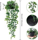 Whonline Fake Hanging Plants, Artificial Small Potted Plants for Indoor Outdoor ... - Image 3