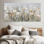 llribbons Farmhouse Floral Canvas Wall Art Minimalist Flowers Painting Living Ro... - Image 4