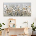llribbons Farmhouse Floral Canvas Wall Art Minimalist Flowers Painting Living Ro... - Image 5