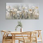 llribbons Farmhouse Floral Canvas Wall Art Minimalist Flowers Painting Living Ro... - Image 7