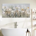 llribbons Farmhouse Floral Canvas Wall Art Minimalist Flowers Painting Living Ro... - Image 8