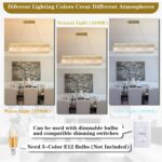 Crystal Chandeliers for Dining Room, 8-Light Gold Modern Rectangular Chandelier,... - Image 10