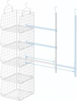 5 Tier Extended Depth Kids Hanging Closet Organizer with Adjustable Width and He... - Image 9