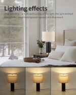KDG 23.4" Black PU Leather Table Lamps for Living Room Set of 2, E26 Socket LED ... - Image 4