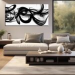 Abstract Canvas Wall Art for Living Room Large Size,Black and White Pictures for... - Image 6