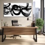 Abstract Canvas Wall Art for Living Room Large Size,Black and White Pictures for... - Image 8