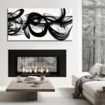 Abstract Canvas Wall Art for Living Room Large Size,Black and White Pictures for... - Image 9