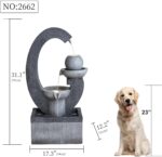 Qingyinge 31'' H Modern Outdoor Fountain Resin Outdoor Garden Fountains with Con... - Image 3