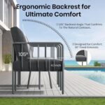 3 Piece Patio Porch Furniture Set, Modern Outdoor Conversation Set with Coffee T... - Image 4