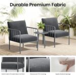 3 Piece Patio Porch Furniture Set, Modern Outdoor Conversation Set with Coffee T... - Image 5