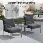 3 Piece Patio Porch Furniture Set, Modern Outdoor Conversation Set with Coffee T... - Image 6