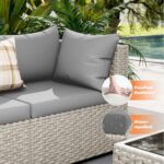 UDPATIO Outdoor Patio Furniture Set, 7-Piece PE Wicker Sectional Sofa with Tea T... - Image 3