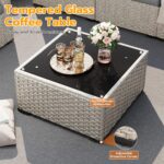 UDPATIO Outdoor Patio Furniture Set, 7-Piece PE Wicker Sectional Sofa with Tea T... - Image 4