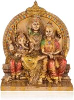 Handcrafted Resin Shiv Ganesh Parvati Showpiece for Home Décor/Gifting/Table Déc... - Image 3