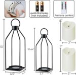 Homemory Modern Farmhouse Lantern Decor with Waterproof Flameless Candle & Remot... - Image 6