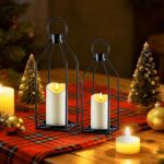 Homemory Modern Farmhouse Lantern Decor with Waterproof Flameless Candle & Remot... - Image 9