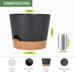 SwinDuck 12inch Large Self Watering Plant Pot, Plastic Cylinder Planter with 60O... - Image 5