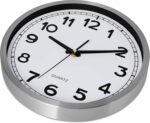 Bernhard Products Wall Clock Silent Non-Ticking Large 12" Silver Metal Frame Qua... - Image 3