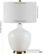 SAFAVIEH Lighting Collection Eugenie Modern Contemporary Antique White Glass Gou... - Image 3