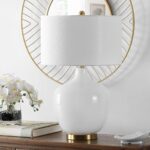 SAFAVIEH Lighting Collection Eugenie Modern Contemporary Antique White Glass Gou... - Image 4