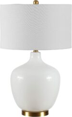 SAFAVIEH Lighting Collection Eugenie Modern Contemporary Antique White Glass Gou... - Image 5