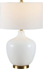 SAFAVIEH Lighting Collection Eugenie Modern Contemporary Antique White Glass Gou... - Image 6
