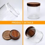 Flrolove Glass Canisters With Wooden Lids Kitchen Jars for Storage,Tea,Sugar and... - Image 4