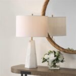 BOWERY HILL Contemporary Marble Table Lamp, 23 in H x 14 in W x 14 in D, Multi-C... - Image 7