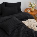Love's cabin Seersucker Black King Size Comforter Set, 7-Piece All Season Lightw... - Image 5