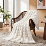 ORINOVA Light Beige Cozy Faux Fur Throw Blanket for Living Room Bedroom 50x60 Th... - Image 3