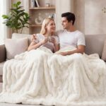 ORINOVA Light Beige Cozy Faux Fur Throw Blanket for Living Room Bedroom 50x60 Th... - Image 4