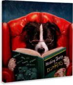 Stupell Industries Herding Sheep Dog Reading for Dummies Funny Painting Canvas W... - Image 4