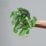 Artificial Taro Plant Large Fake Elephant Ear Tropical Green Leaf Decorative Pla... - Image 3