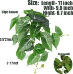 Artificial Taro Plant Large Fake Elephant Ear Tropical Green Leaf Decorative Pla... - Image 6