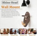 Rhino Head Wall Sculpture 3D Resin Animal Rhinoceros Statue Wall Hanging for Hom... - Image 6