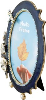 Vintage Photo Frame 5x7, Hand Painted Floral Picture Frame with Metal Frame and ... - Image 3