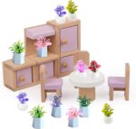 8 Pcs Miniature Potted Plants Set – 1:12 Scale Dollhouse Greenery Ornaments, Rea... - Image 6