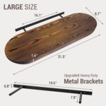 MyGift 32-Inch Premium Curved Oval Solid Wood Floating Shelf, Modern Wall-Mounte... - Image 3